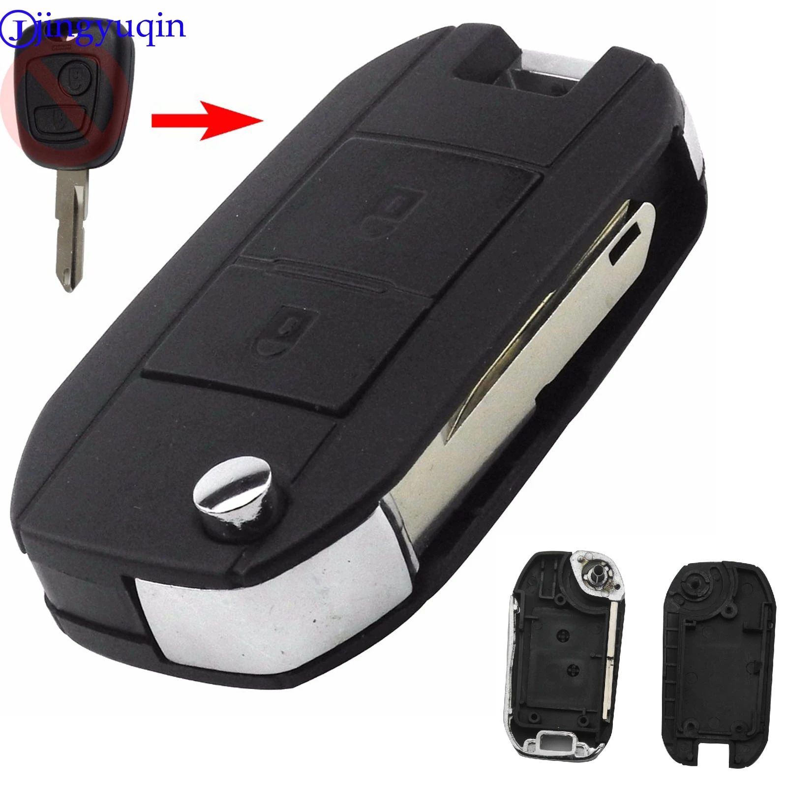 Dandkey измененный откидной Складной автомобильный брелок чехол для Peugeot 206 207 Citroen C2