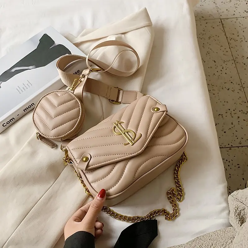 

2pcs sets Women Shoulder Bag Embroidery wave Design PU Handbag High Quality Mini Shopping Female Bags 2020 Ladies Crossbody Purs