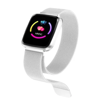 

Heart Rate Fitness Watch Digital Fashion Smart Watch Women Men Steel Mesh Strap Pedometer Sports Running Wrist Watch Electronic