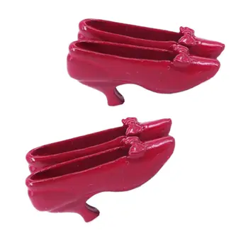 

2 Pairs Mini High Heels High Quality Alloy Durable Doll Costume Props Mini High Heels for Dollhouse Girls Gift