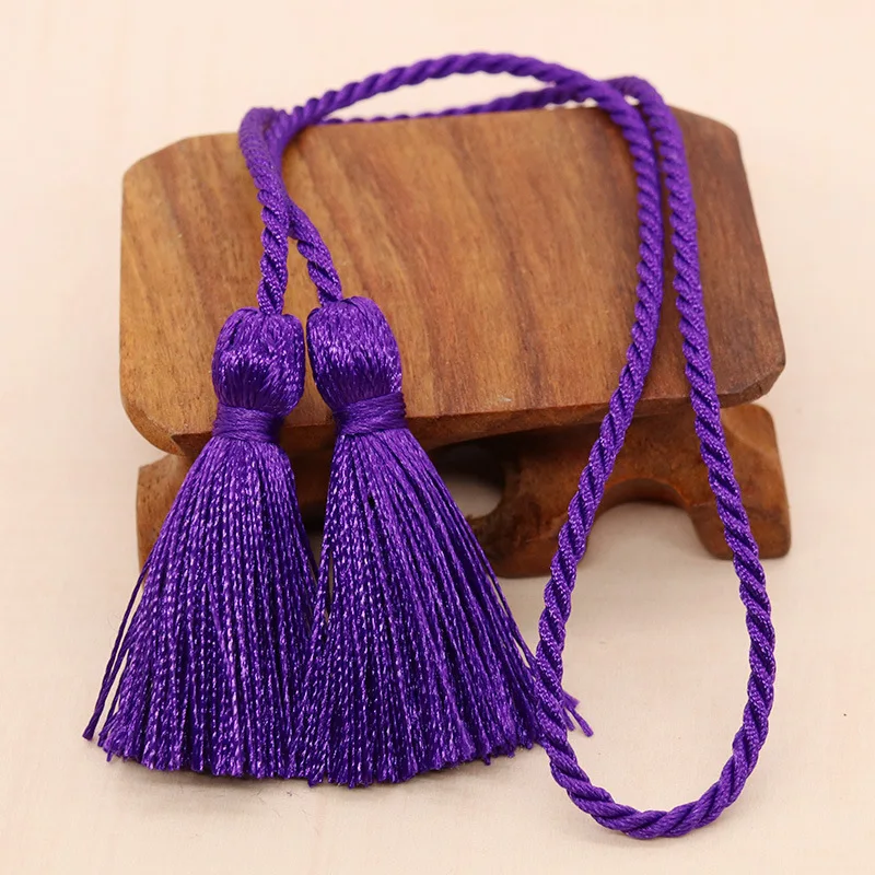 Purple 6 шт разноцветная двойная кисточка Веревка Подвеска DIY Одежда декоративная аксессуары для дома занавеска лента для поделок кисточки бахрома 54 см - Цвет: Purple