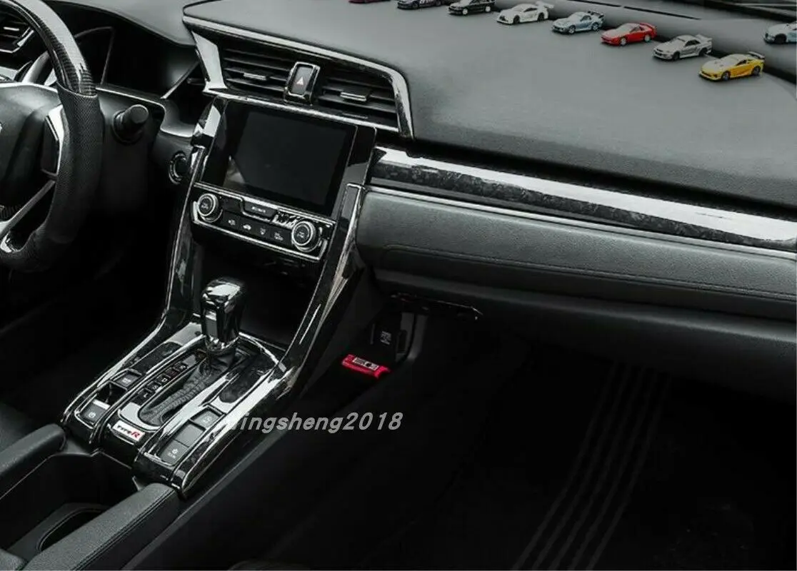 Модификация автомобиля аксессуары для автомобиля черная текстура полное украшение интерьера автомобиля Накладка для Honda Civic