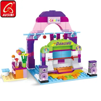 

AUSINI Dancing Stage Building Blocks Girl Mini Figures Toys for Children Kids Playthings Piano Stereo Dressing Table Model Brick