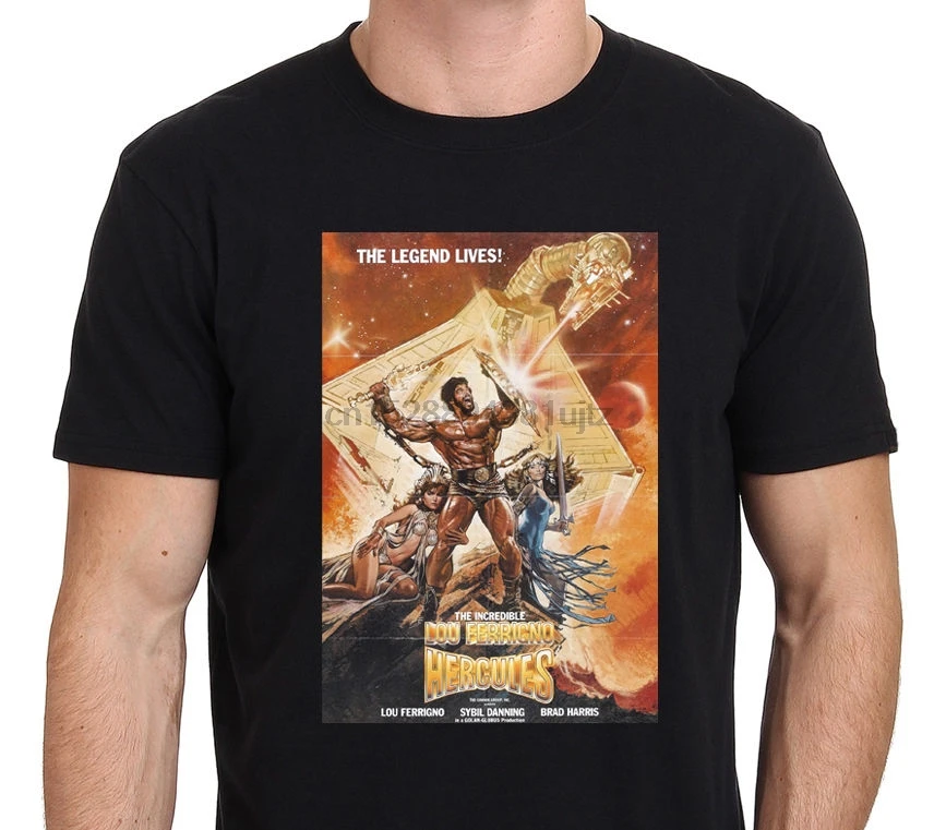 Геркулес Лу ферригно классический постер фильма MensT-Shirt Размеры-M-L-XL-XXL (1) |