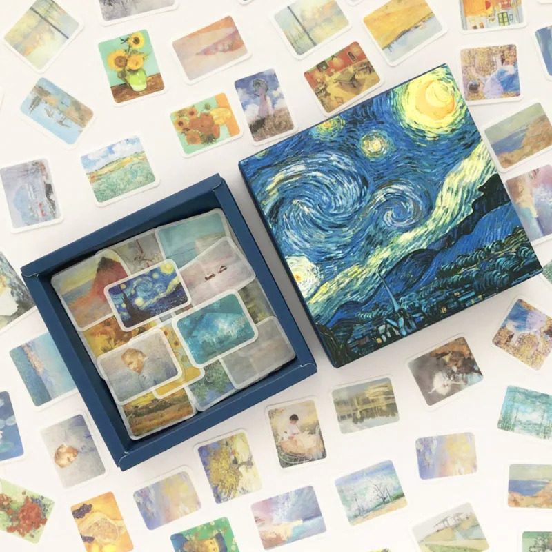 

200pcs/set Van Gogh Cute Stickers Scrapbooking Stationery Flakes Korean Diary Sticker Bullet Journal Kawaii Office Supplies