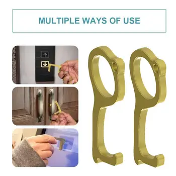 

Portable Hygiene Hand Antimicrobial metal EDC Door Opener Elevator Handle Key Quarantine virus tools