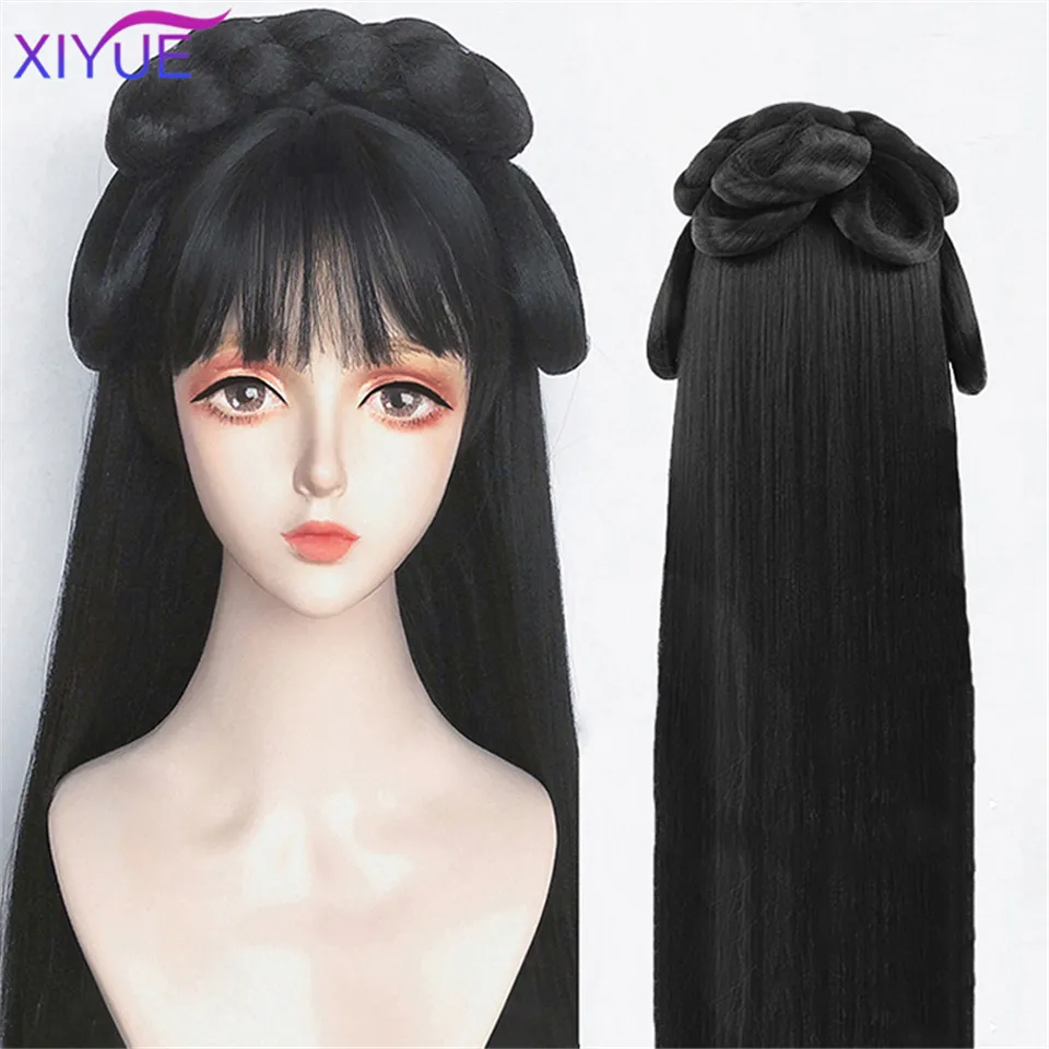 synthetic Vintage Wig Modelling Wig Hanfu Chinese Ancient Style Wig Multi-purpose Ancient Costume Whole Wig Cap Custom Product