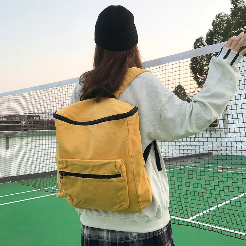

NEW Cute Canvas Backpack Women Waterproof School Bags for Teenagers Girls Simple Designer Patchwork Backpack For Travel Tote Bag