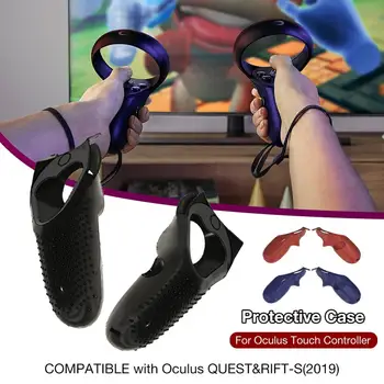 

2pcs Anti-Slip Protective Case Silicone Soft Cover for Oculus Touch Controller Soft Case for Oculus Quest/Rift-s
