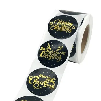 

500pcs/pack Christmas Foil Gold Stickers 3 Pattern Mix DIY Gifts Party Decoration Labels 2.5cm/3.8cm Two Choice 20093005