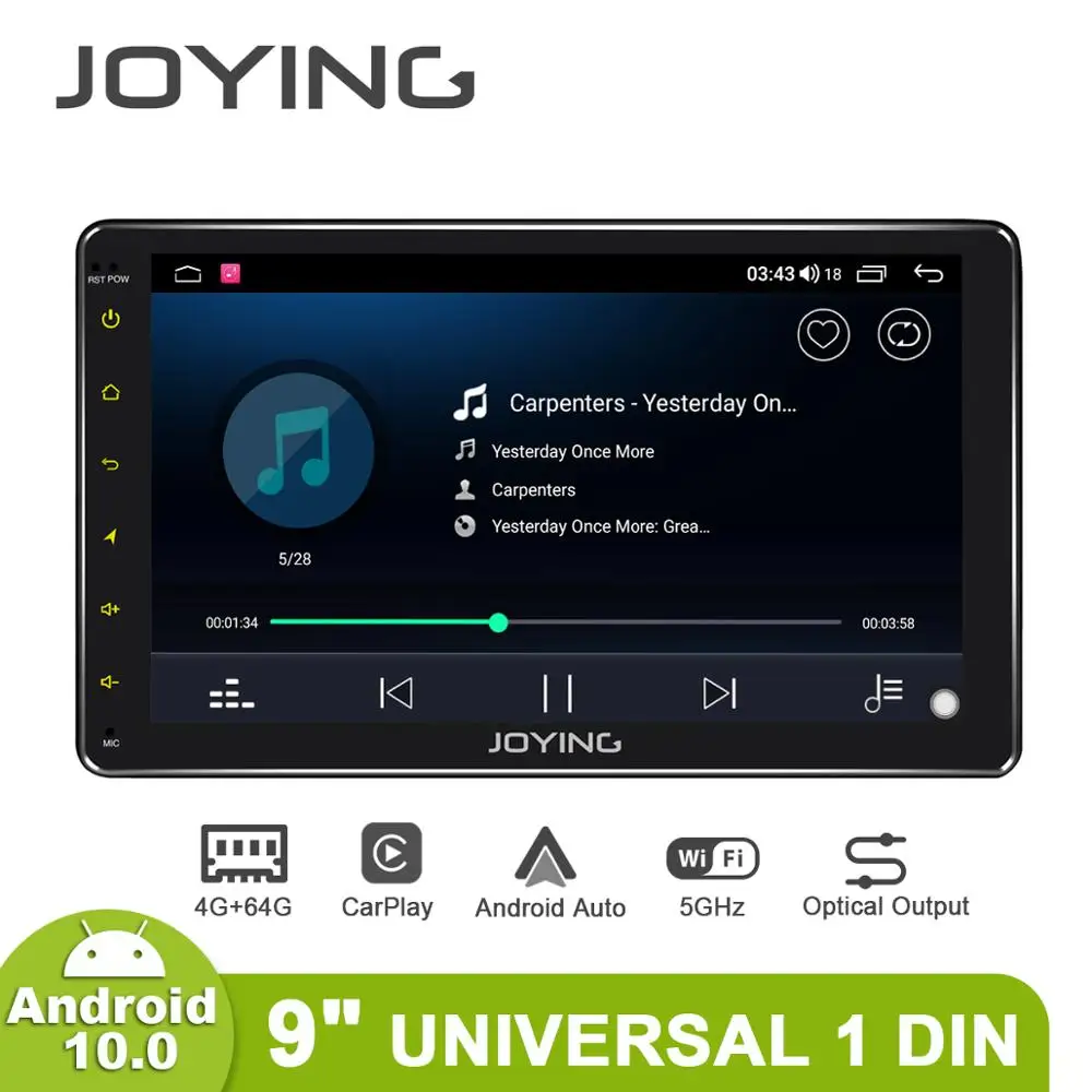 JOYING Android 10 0 Восьмиядерный 4 Гб ОЗУ и 64 ПЗУ автомобильный радиоплеер Стерео GPS