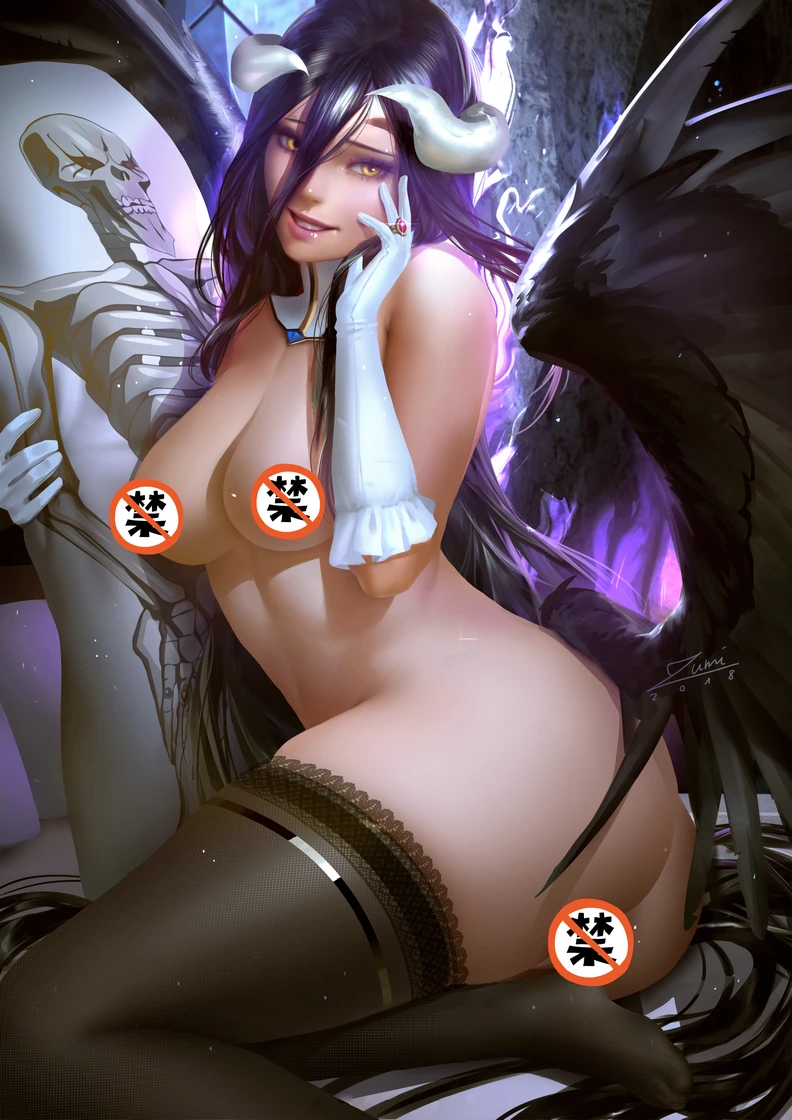 

Print anime Albedo sexy girl art silk or canvas poster custom 24x36 inch living room bedroom home wall picture