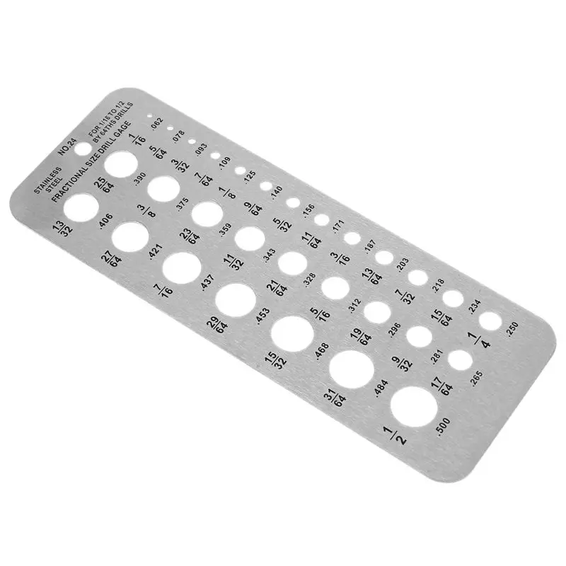 29 фракционный манометр для сверления из нержавеющей стали шаблон сверл от 1/16 до