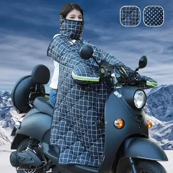 

Motorcycle Windproof Quilt Thickened Warm Keeping Clothing Waterproof Windshield Built-in Large Pockets For Scooters Winter