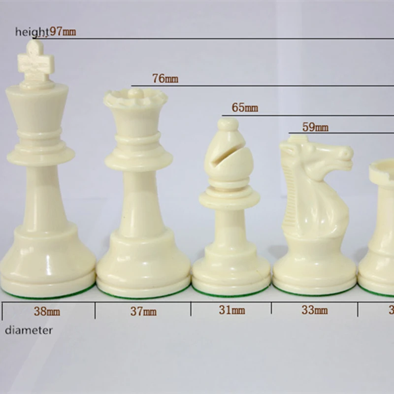 International Standard Chess Game Set Competition King 97mm(3.82inch) Large Plastic Chess Set with Chessboard 4 Rear Game Yernea board game magnetic chess set
