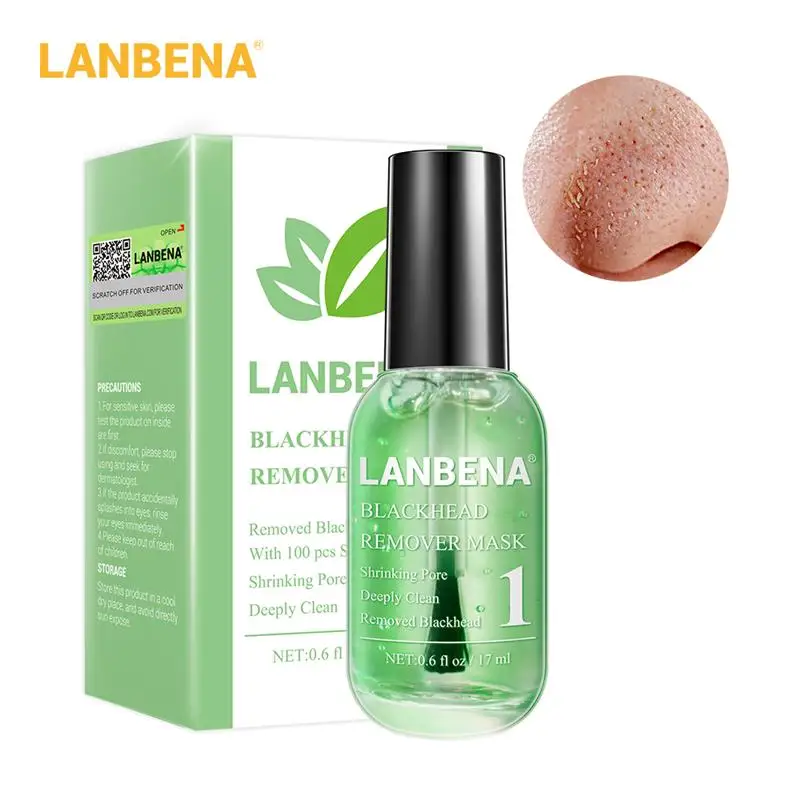 LANBENA beauty уход за кожей, маска для удаления черных точек, сыворотка для глубокой очистки, сужающая поры, очищающая от угревой сыпи, эссенция гладкая