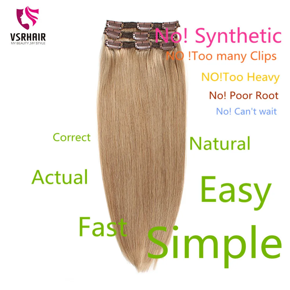 Najtaniej VSR 60g, 100g, 120g maszyna Remy przedłużanie włosów ludzkie przedłużanie włosów klip Ins łatwe Do stylu 3 sztuk włosy doczepiane Clip in