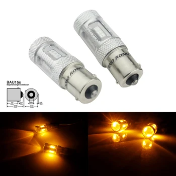 

ANGRONG 2x PY21W Amber Orange LED SMD Bulb Indicator Signal Front Rear 581 BAU15S