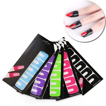 

10 Sheet Elastic Peel Off Tape for Nails Painting Polish Guard Protectors DIY Nail Art Stamps Prevent Nail