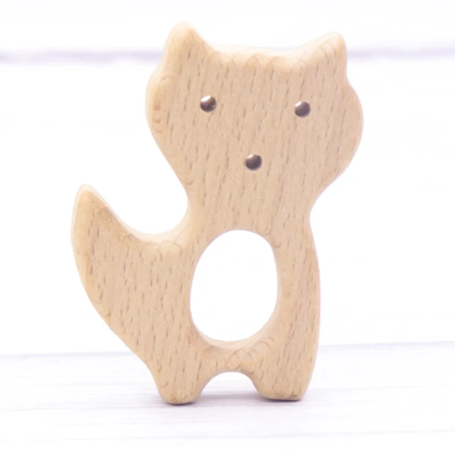 1pcs Baby Animal Natural Beech Teething Wooden Teether Rodent Flowers Clouds Tiny Rod   Pendant For Pacifier Chain  Products A21