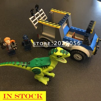 

10919 In Stock Jurassic World Dinosaurs Figures Velociraptor Raptor Rescue Truck Model Building Blocks Compatible 39114 10757