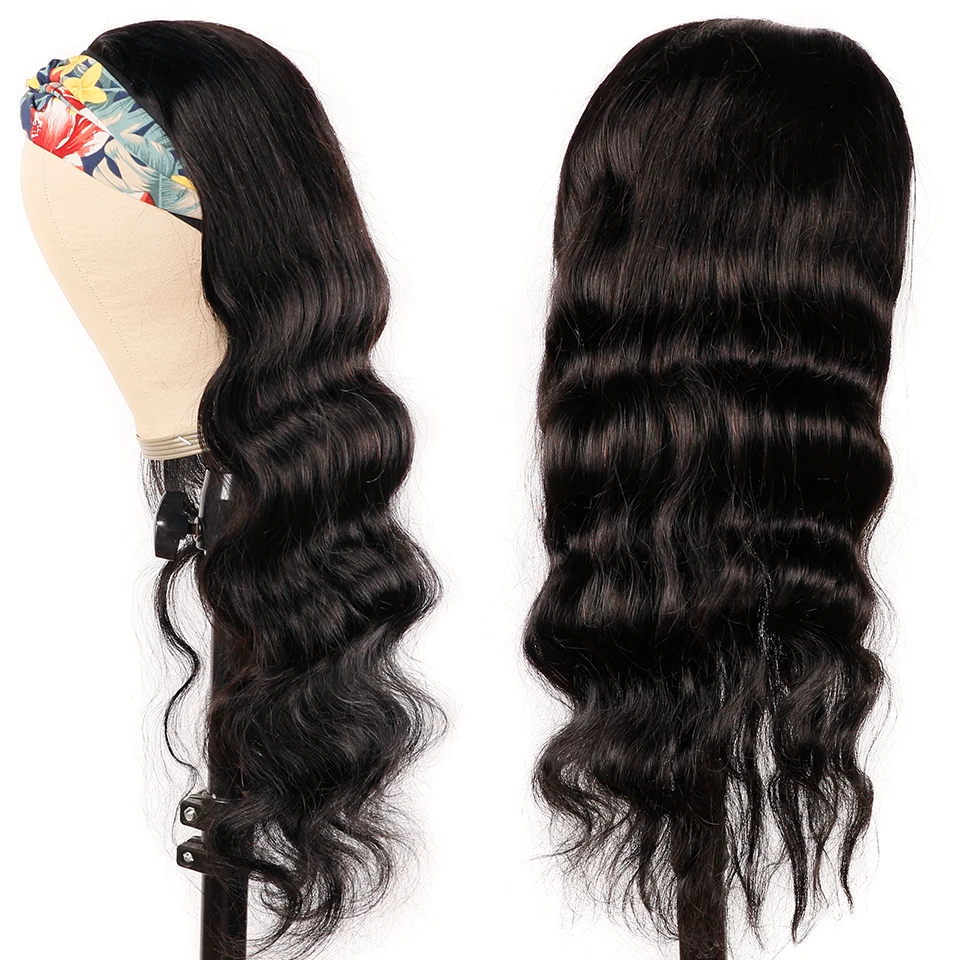 Onda do Corpo Perucas de Cabelo Humano para as Mulheres Peruca de Lenço de Linha Bandana Completa Máquina Feita Perucas Naturais Fina Cabelo Remy Brasileiro 7 Cheap Apliques com cabelo humano