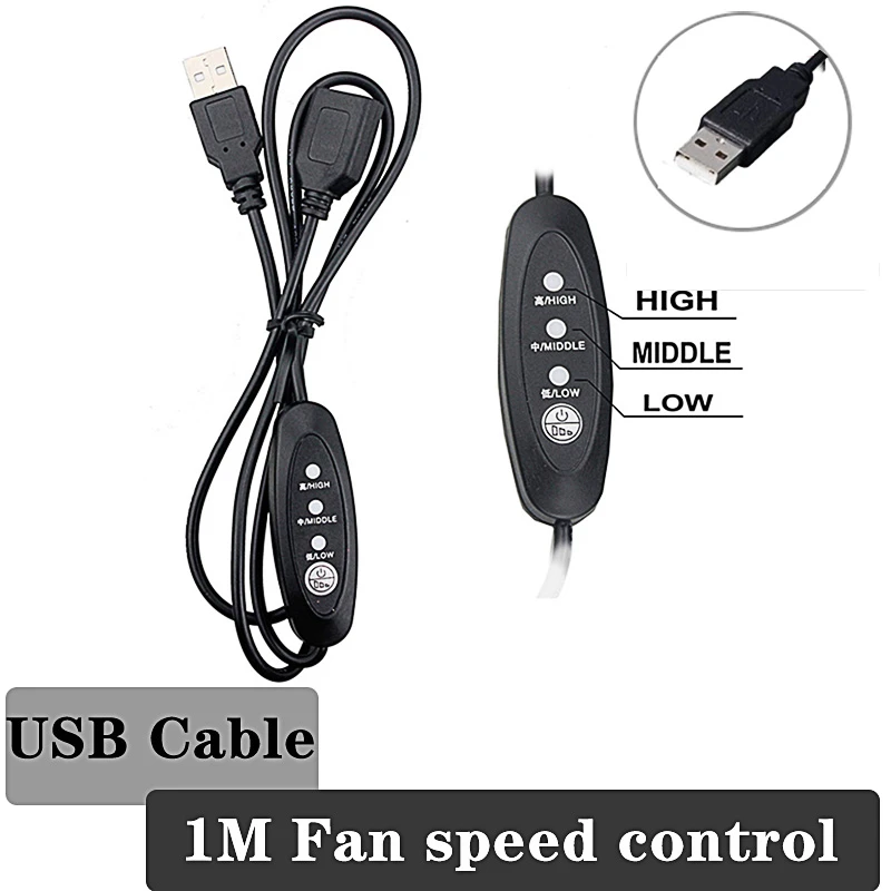 2pcs 1m 100cm Pc Case Fan Speed Control Usb Extension Cable With Switch