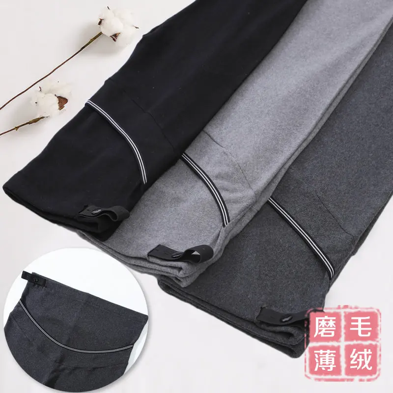 

[Double Layer Abdominal Support Autumn And Winter] 2019 New Style Outer Wear Casual Brushed Pure Cotton Warm Leggings for Pregna