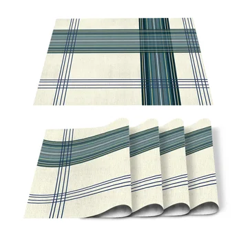 

American Country Yellow Blue Table Mats for Dining Table Kitchen Table Non Slip Coaster Kitchen Accessories Modern Home Decor