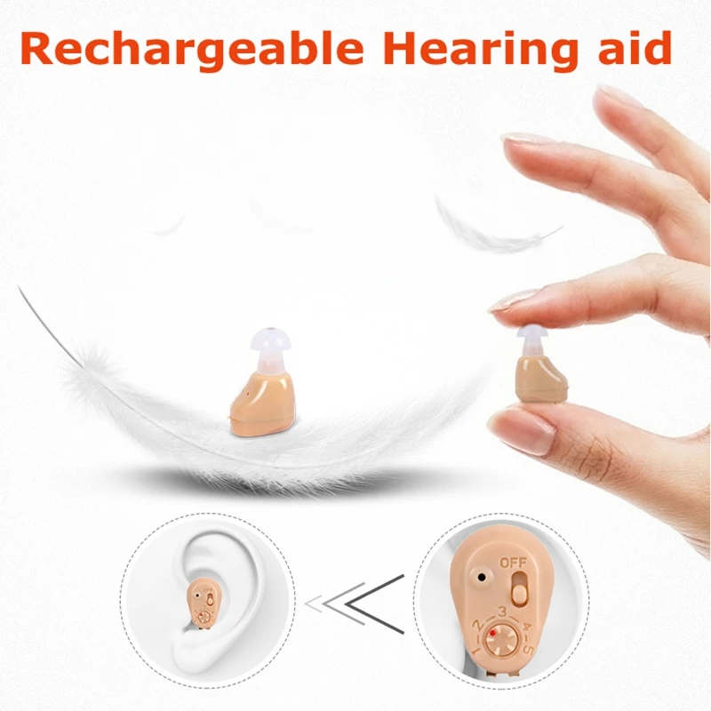 Micro Audiphones Mini Hearing Aids Adjustable Tone hearing aid Small In The Ear Invisible Best Soun