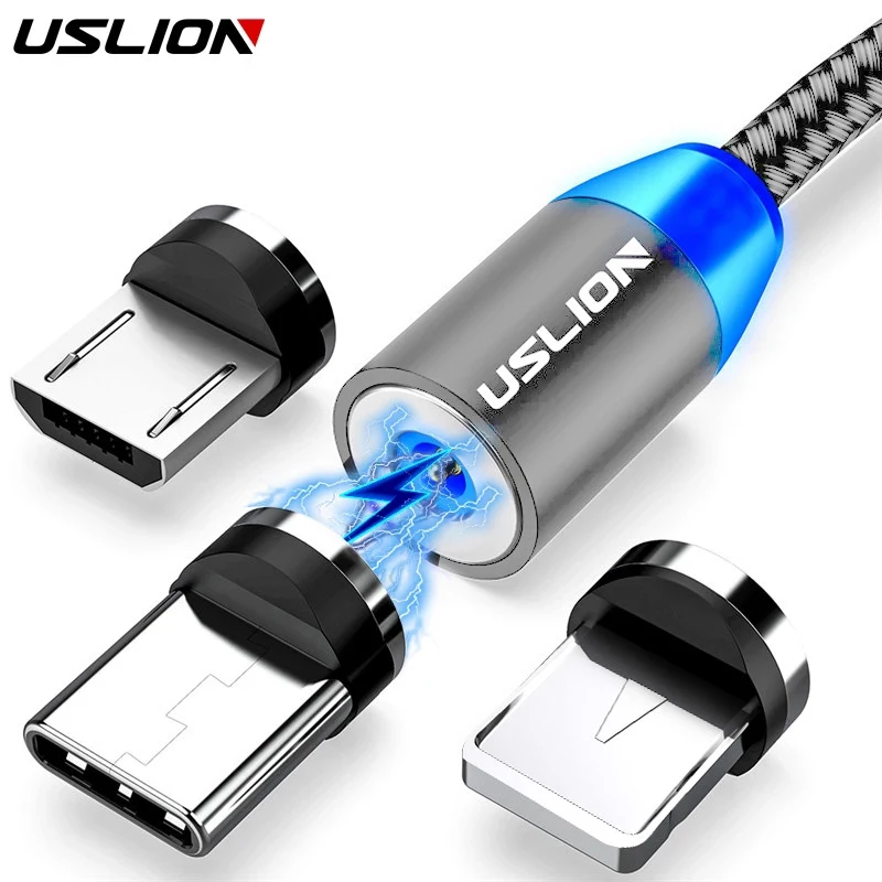 Tanie USLION szybkie ładowanie danych ładowanie Micro USB kabel przewód magnetyczny kabel USB