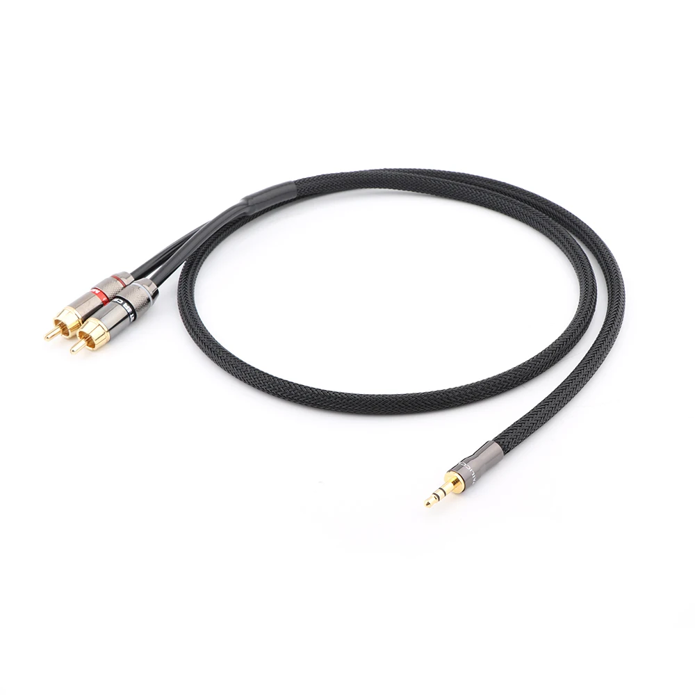 HI-End x401 стерео аудио кабель 3 5 мм штекер на 2 RCA штекера для сабвуфера ТВ динамика AMP
