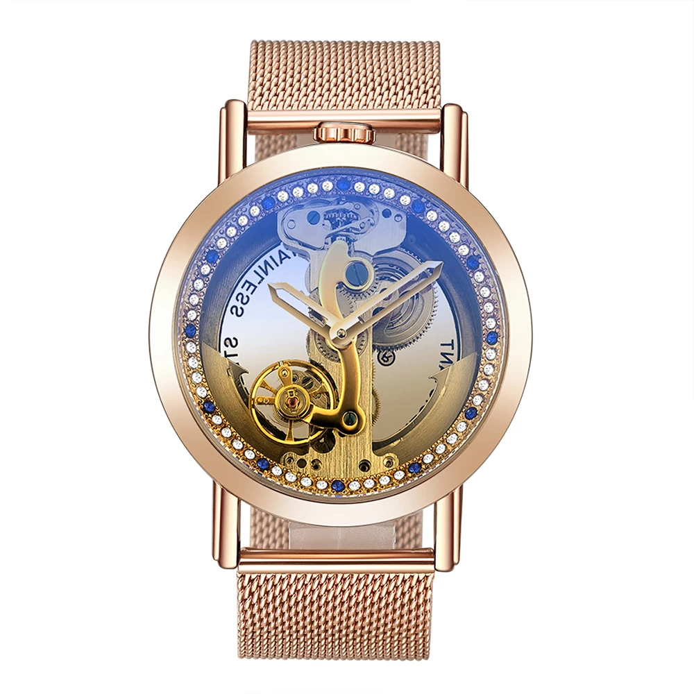 Модные роскошные механические часы Мужские Автоматические классические пять цветов кожаные механические ручные часы Reloj Hombre часы