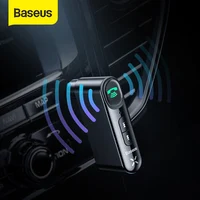 Baseus Car Aux Bluetooth 5,0 adaptador inalámbrico 3,5mm receptor de Audio para Auto Bluetooth manos libres coche Kit altavoz auriculares