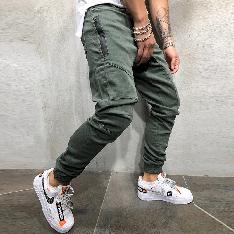 

New fashion Men Pants Hip Hop Joggers Fashion Basic Solid Elastic Waist Trousers Casual Pockets High quality Mens Sweatpants