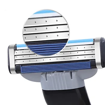 

1 handle + 4 blade manfacial care shaving cassettes men shaving blades Compatible Mache 3