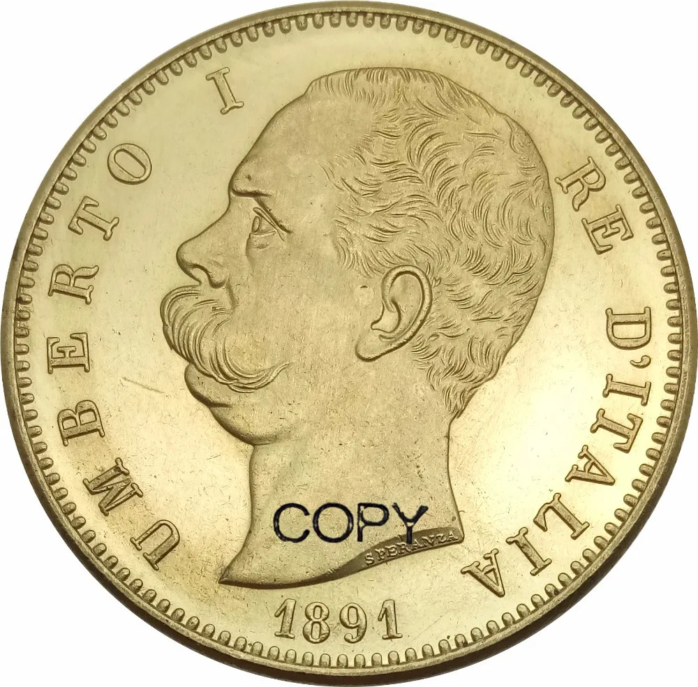 Монета из латуни 100 Lire Umberto I 1891 R|coin coins|coin copycoin italy |