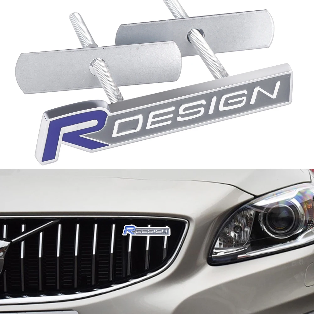 

3D Metal R DESIGN Emblem Car Stickers Front Grille Badge Car Styling For VOLVO RDESIGN S60 V60 XC60 S60 V40 Auto Accessories