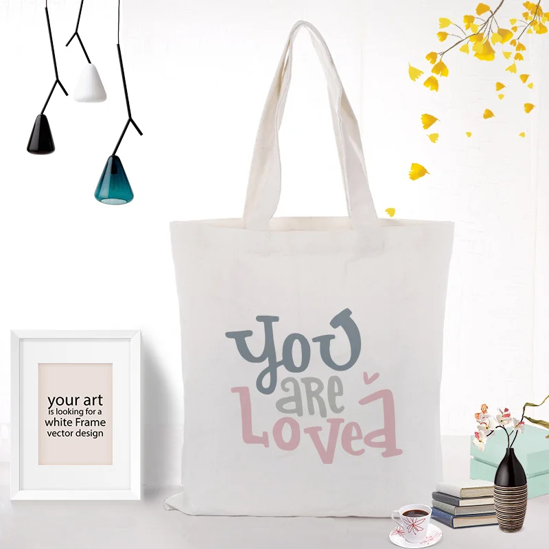 Canvas Tote Bag Handbag Custom Print Logo Text DIY ILLUSTRATION Daily Use Eco Ecologicas Reusable Shopping Bag Recycle - Цвет: ILLUSTRATION203