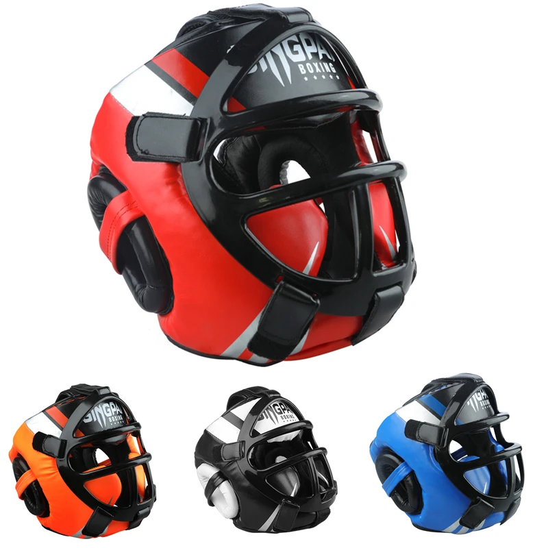 

Full-Covered High-grade PU Leather Boxing Helmet Adult Kids Professional Competition Helmet MMA Muay Thai Taekwondo Head Guard