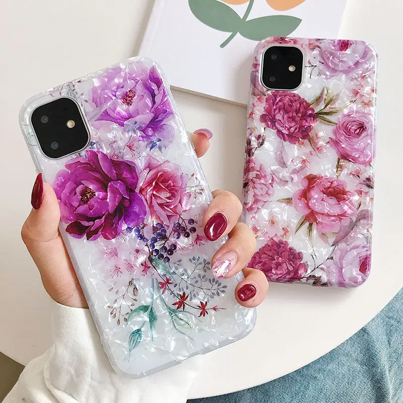 Чехол с текстурой цветка чехол для телефона iPhone 11 Pro XR XS Max 6 6S 7 8 Plus мягкий IMD