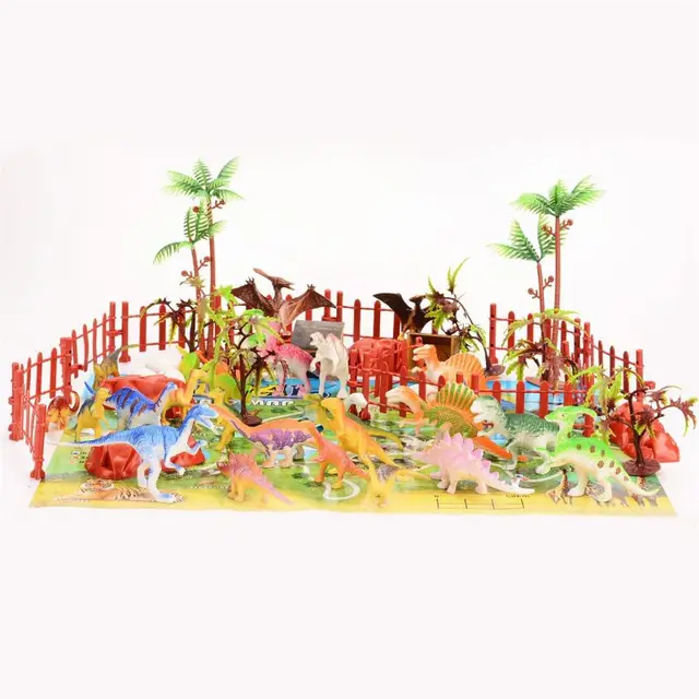 90pcs Dinosaur Toy Figure Activity Play Mat & Trees Realistic Dinosaur Playset GXMB 4