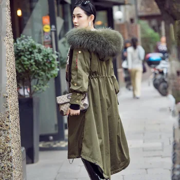 

Winter Coat Women Korean Real Mink Fur Coat Women Raccoon Fur Collar Real Fur Parka Women Clothes 2020 Manteau Femme 602 YY1032
