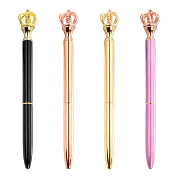 

Creative 1.0 mm Cute Kawaii Diamond Pen Golden Crown Ballpoint Pens Writing School Office Supplies Ballpoint Pens For Writing