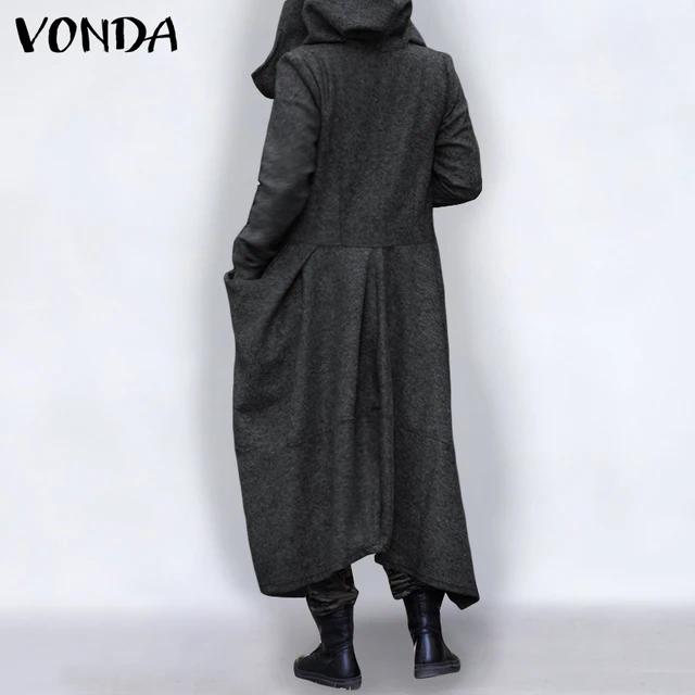 Женские повседневные теплые пальто vonda 2021 Пальто с капюшоном