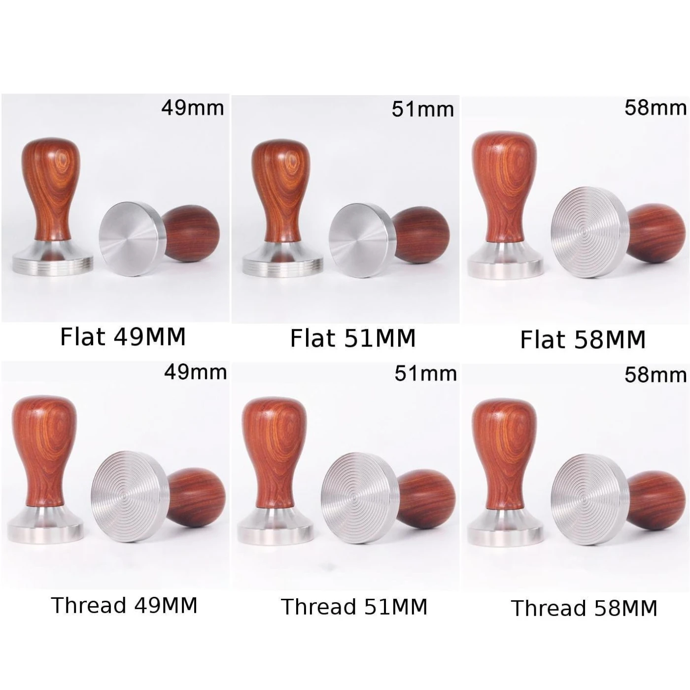 Grinder Espresso Maker Wooden Handle Coffee Tamper Barista Press Hammer Food Grade Kitchen Dining Bar 49/51/58mm