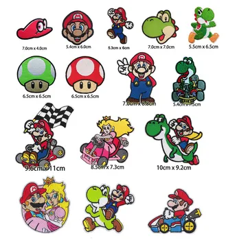 

Super Mario, Cappy, Peach, Yoshi, mushroom embroidered iron on patch, Game character clothing DIY applique wholesale