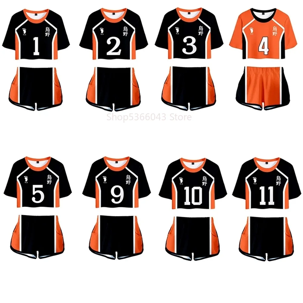 Женский костюм для косплея Аниме Haikyuu соревнований шорты с коротким рукавом и