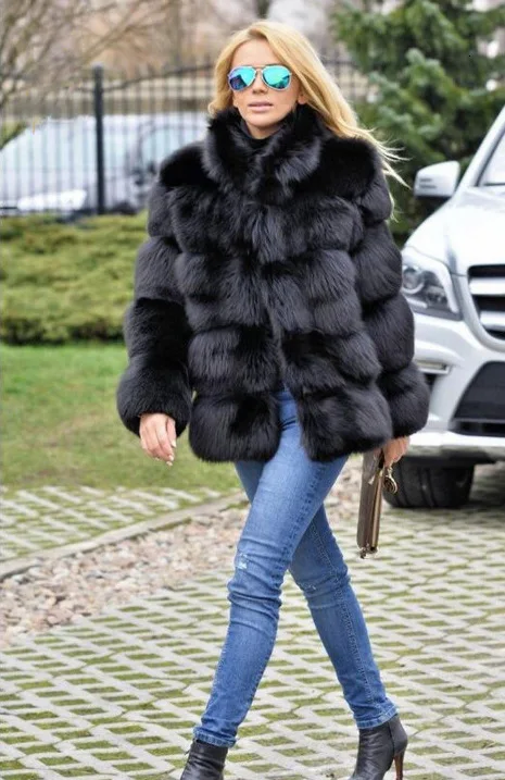 Lisa Colly, женская зимняя Роскошная Шуба из искусственного лисьего меха, тонкое пальто с длинным рукавом и воротником, куртка из искусственного меха, верхняя одежда для женщин, пальто из искусственного меха