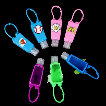 

1PC Cartoon Mini Hand Sanitizer Holder Travel Portable Safe Gel Holder Hangable Liquid Soap Dispenser Containers 30ML